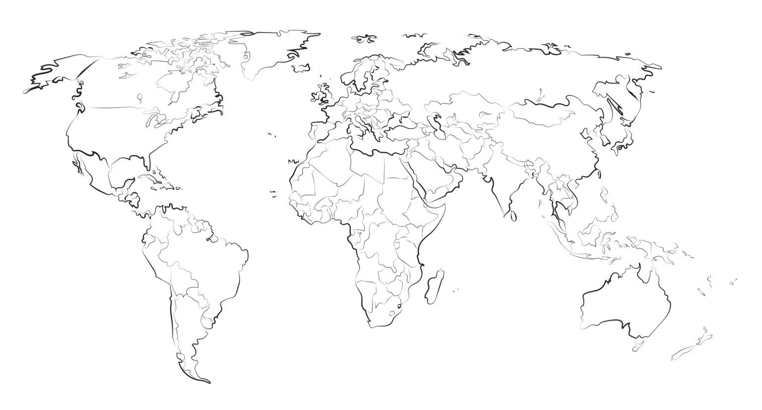 Карта мира для раскрашивания